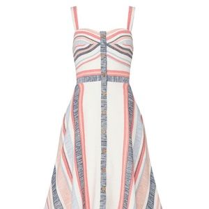 Slate and Willow Striped Sleeveless Button Up Dress